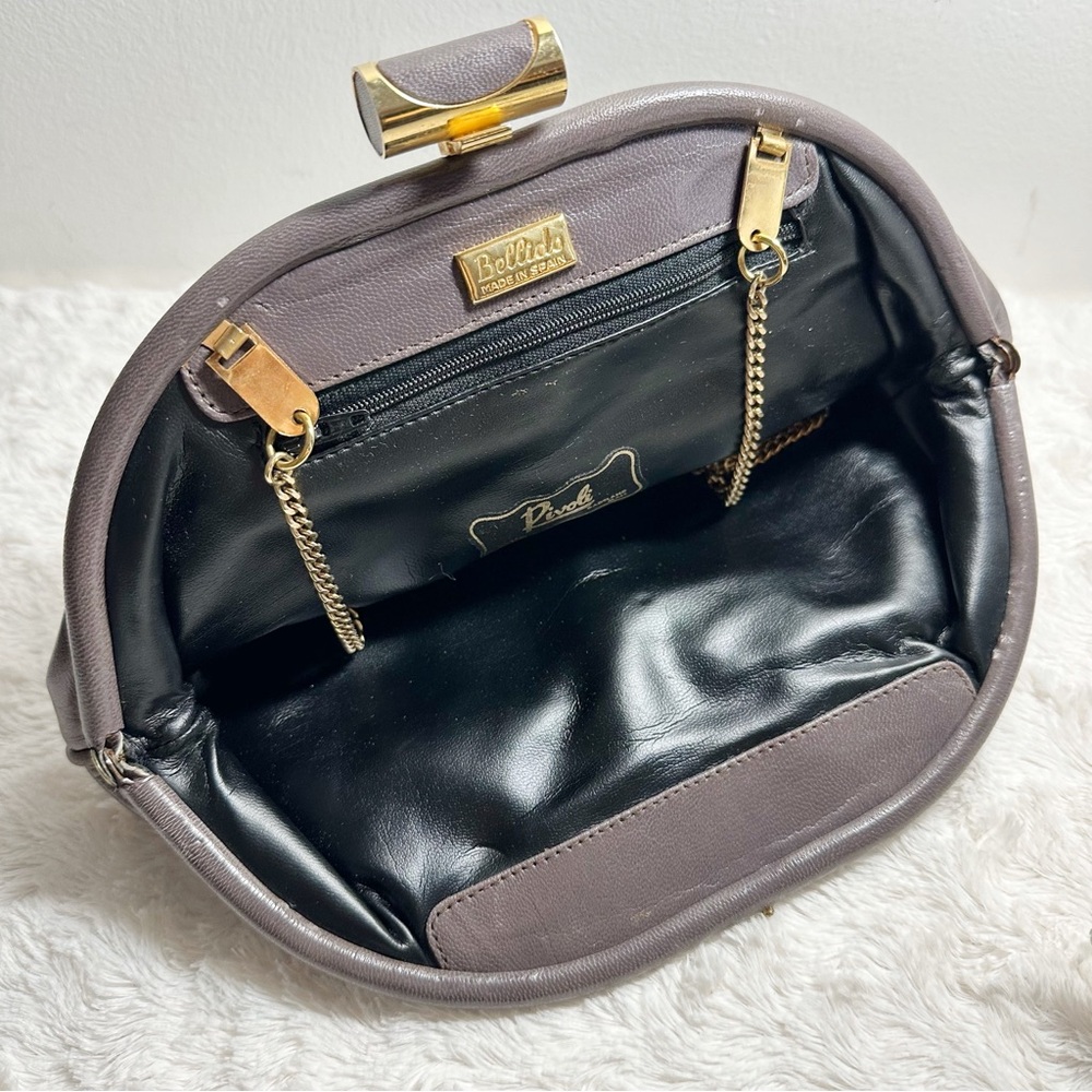 Vintage Bellido Susan Gail Leather Purple Clutch Purse - Picture 4 of 9
